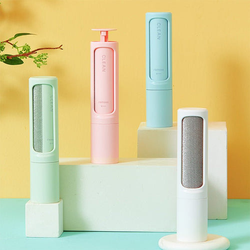 2-1 Reusable Pet Hair Remover Brush Lint Roller Portable Effective Self Cleaning Tool for Cat Dog Fur Hair Dust Removal Brush - ChatZen