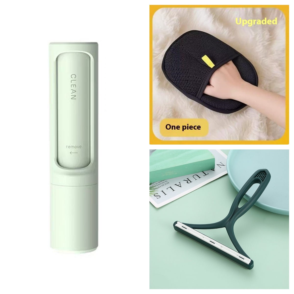 2-1 Reusable Pet Hair Remover Brush Lint Roller Portable Effective Self Cleaning Tool for Cat Dog Fur Hair Dust Removal Brush - ChatZen