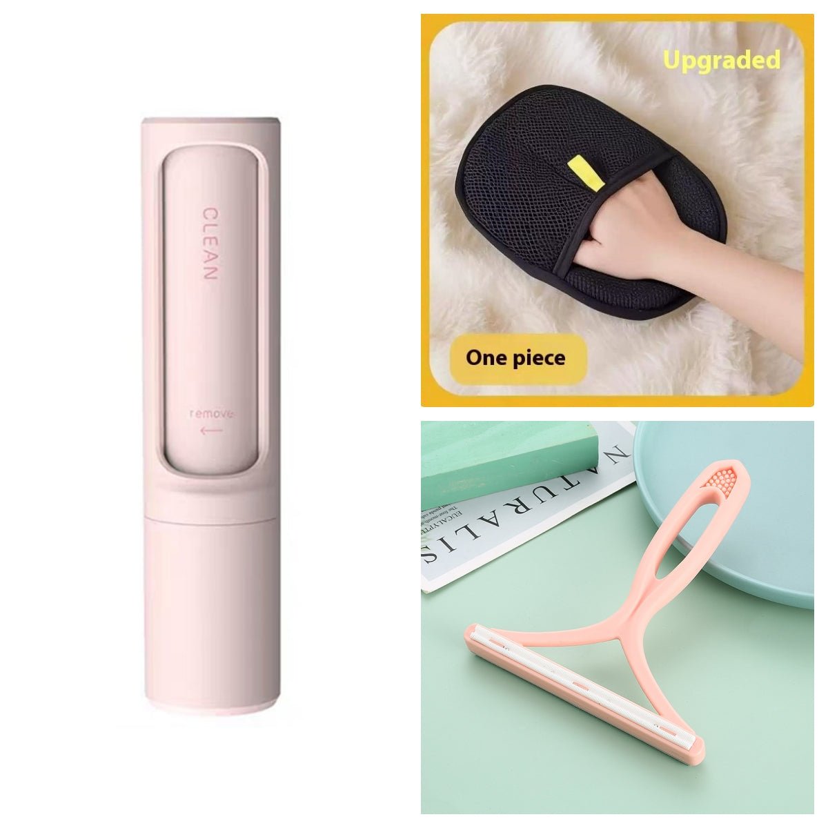 2-1 Reusable Pet Hair Remover Brush Lint Roller Portable Effective Self Cleaning Tool for Cat Dog Fur Hair Dust Removal Brush - ChatZen