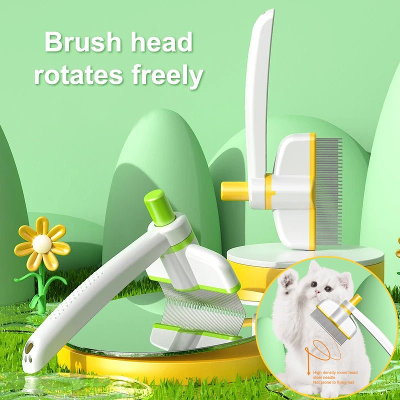 Cat Comb Tie Removal Floating Hair Magic Long Hair Pet Self-Cleaning Row Dog Cat Comb Grooming Supplies Flea Removal Brush Pets Products - ChatZen