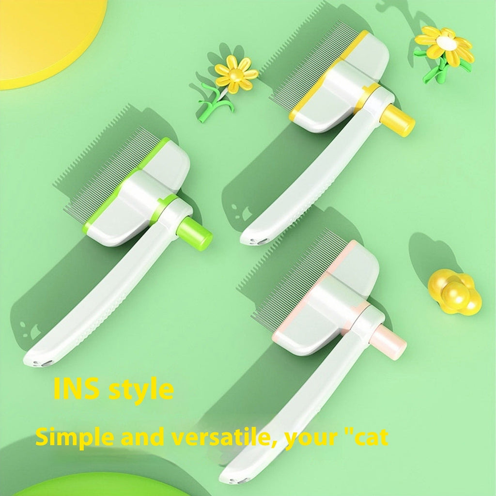 Cat Comb Tie Removal Floating Hair Magic Long Hair Pet Self-Cleaning Row Dog Cat Comb Grooming Supplies Flea Removal Brush Pets Products - ChatZen