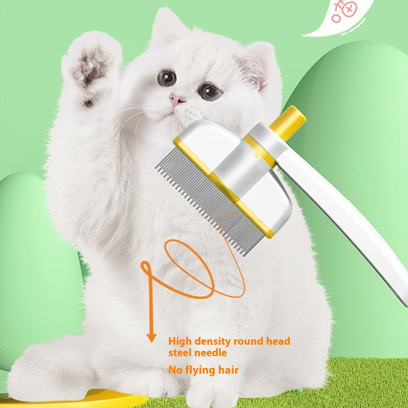 Cat Comb Tie Removal Floating Hair Magic Long Hair Pet Self-Cleaning Row Dog Cat Comb Grooming Supplies Flea Removal Brush Pets Products - ChatZen