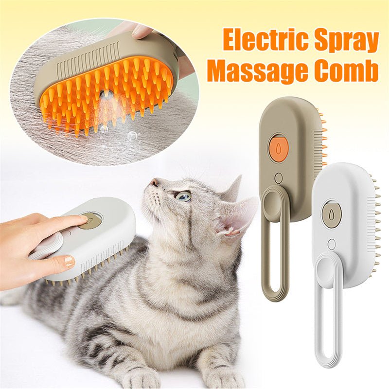 Cat Steam Brush Steamy Dog Brush 3 In 1 Electric Spray Cat Hair Brushes For Massage Pet Grooming Comb Hair Removal Combs Pet Products - ChatZen