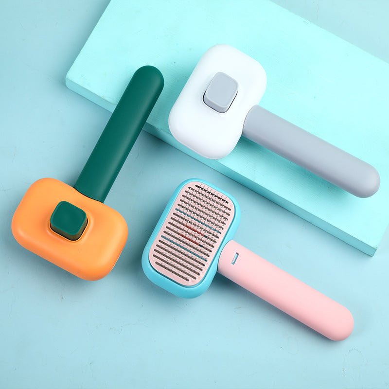 New Pet Cat Dog Hair Brush Hair Massage Comb Open-Knot Brush Grooming Cleaning Tool Stainless Steel Comb - ChatZen