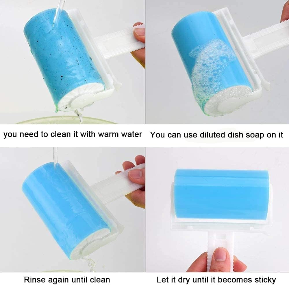 Rouleau adhésif lavable et réutilisable pour enlever les poils d'animaux (chiens et chats) avec couvercle, idéal pour les vêtements. - ChatZen