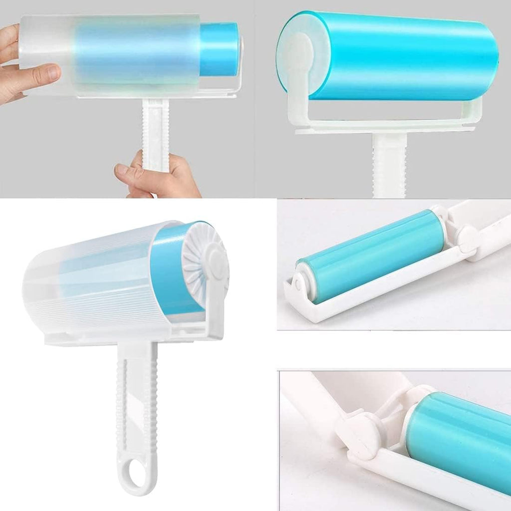 Rouleau adhésif lavable et réutilisable pour enlever les poils d'animaux (chiens et chats) avec couvercle, idéal pour les vêtements. - ChatZen